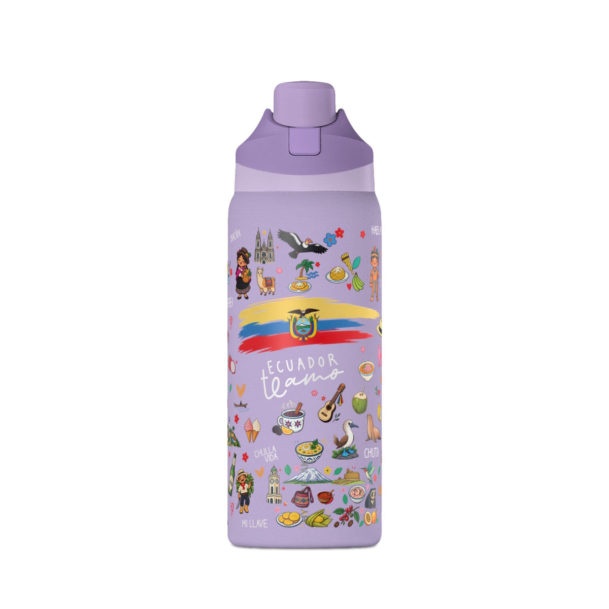 Ecuador Te Amo Water Bottle – 32oz Insulated Water Bottle