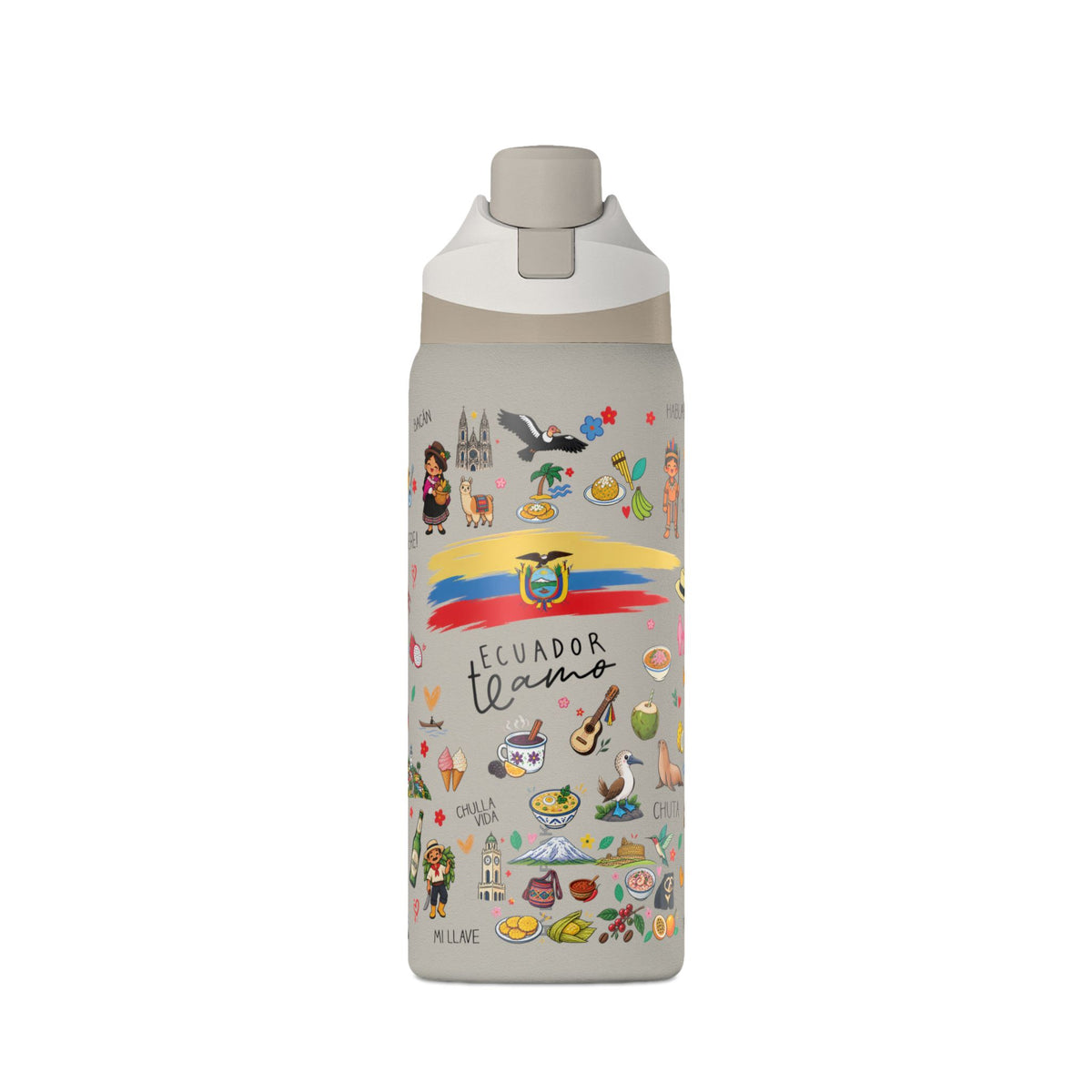 Ecuador Te Amo Water Bottle – 32oz Insulated Water Bottle