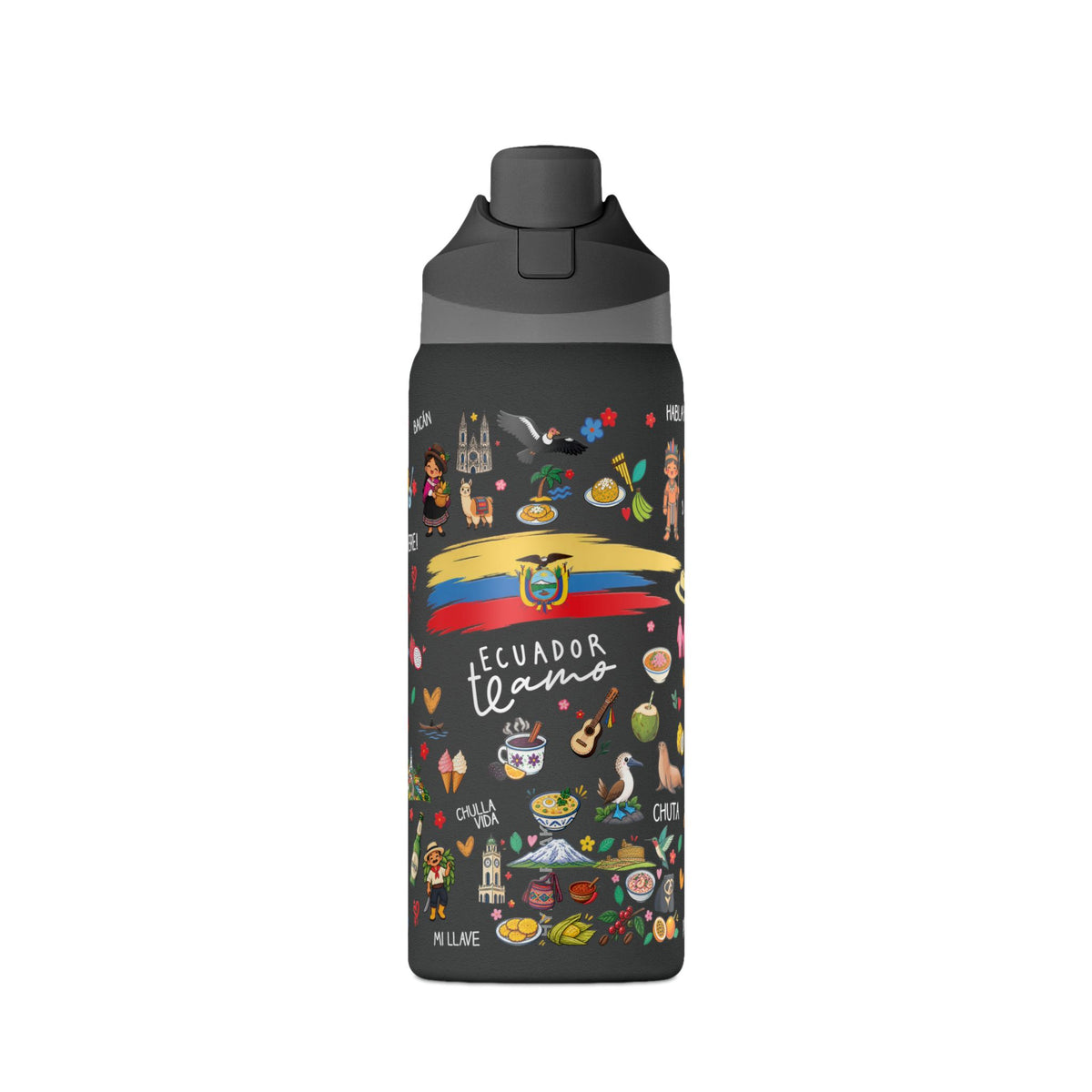 Ecuador Te Amo Water Bottle – 32oz Insulated Water Bottle