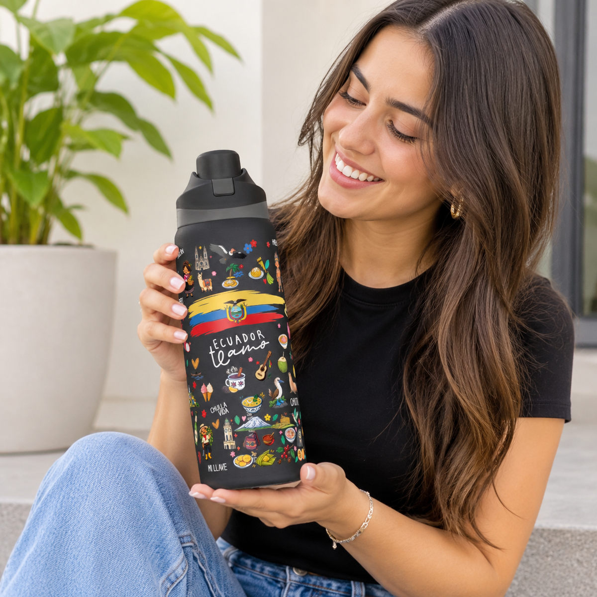 Ecuador Te Amo Water Bottle – 32oz Insulated Water Bottle