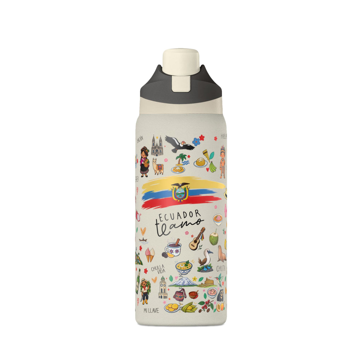 Ecuador Te Amo Water Bottle – 32oz Insulated Water Bottle