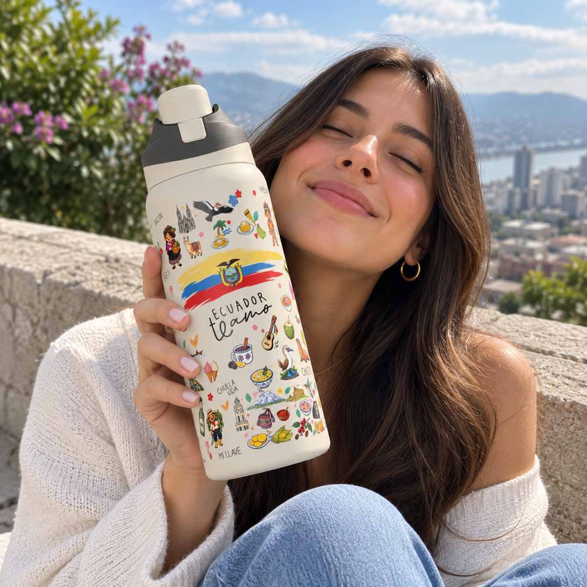 Ecuador Te Amo Water Bottle – 32oz Insulated Water Bottle