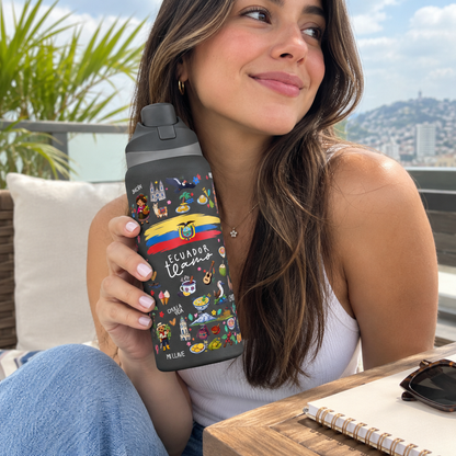 Ecuador Te Amo Water Bottle – 32oz Insulated Water Bottle
