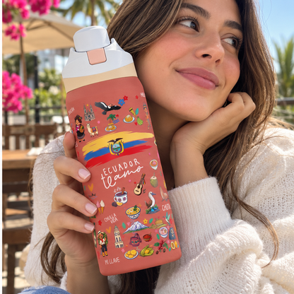 Ecuador Te Amo Water Bottle – 32oz Insulated Water Bottle