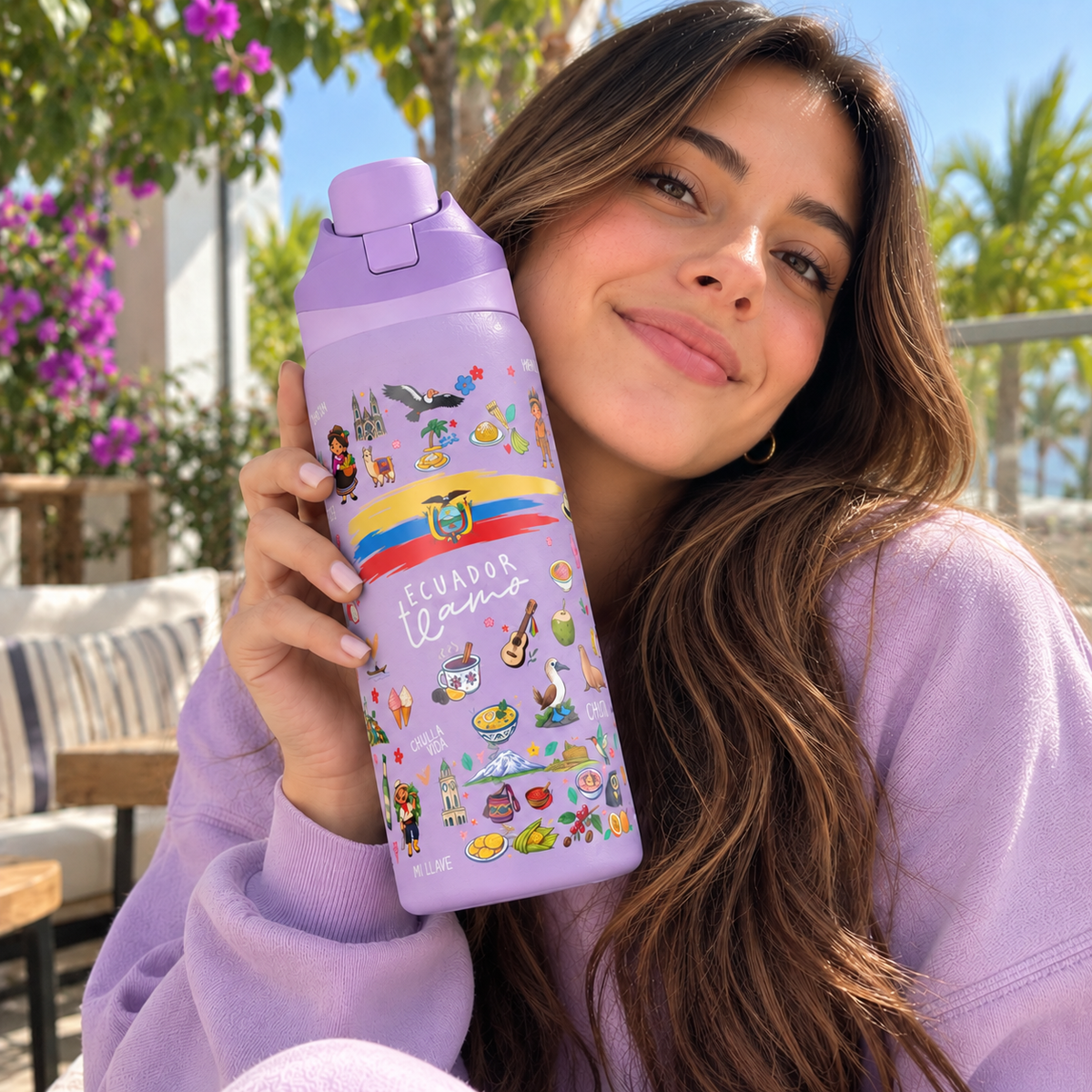 Ecuador Te Amo Water Bottle – 32oz Insulated Water Bottle