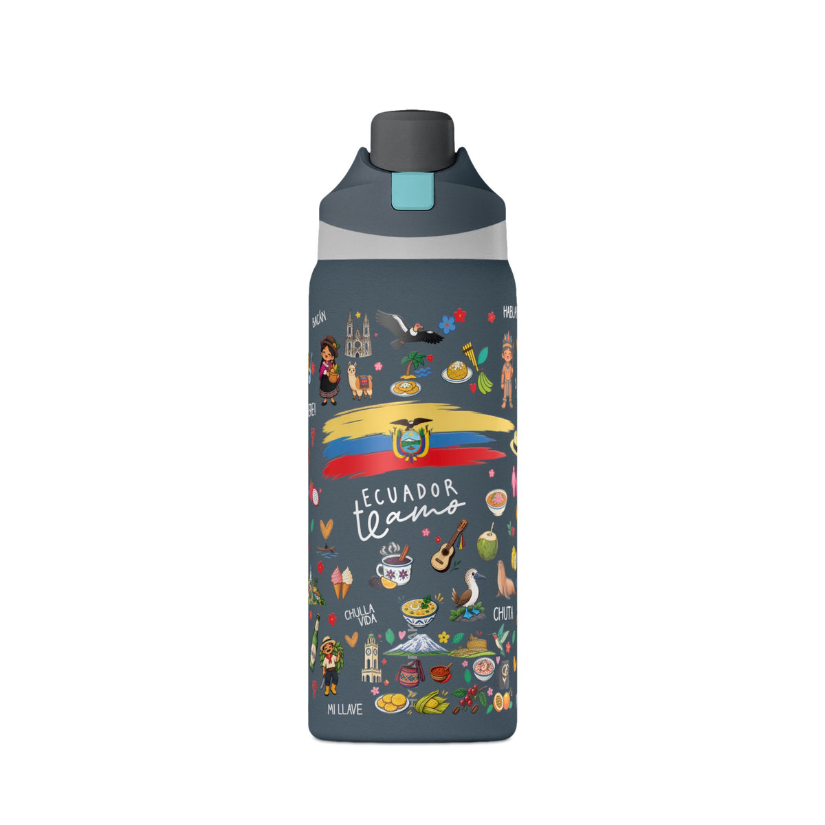 Ecuador Te Amo Water Bottle – 32oz Insulated Water Bottle